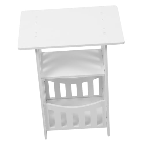 HONMEET Kleiner Nachttisch Weiß Minimalistisches Design Für Schlafzimmer Und Wohnzimmer Vielseitiger Beistelltisch Mit Stauraum Für Bücher Und Getränke Kleine Räume Sofatisch von HONMEET
