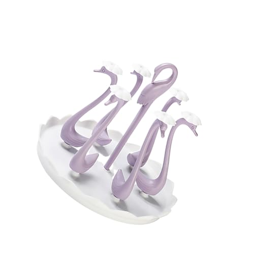 HONMEET Plastik Becherhalter Drehbar mit Schwan Design Abtropfständer für Tassen und Gläser Aufbewahrung und Trockenständer für Küche und Tisch von HONMEET