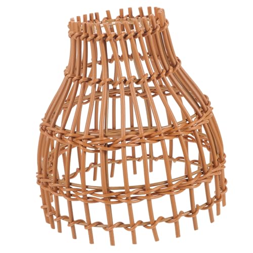 HONMEET Rustikaler Großer Lampenschirm aus Handgewebtem Imitations rattan Leichter Pendelleuchten schirm für Wohnzimmer Esszimmer und Kreative Beleuchtung Installieren von HONMEET