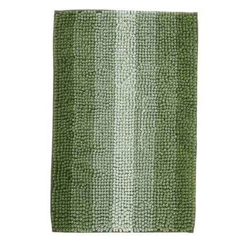 HONMEET Schnelltrocknende rutschfeste Chenille Badematte Grün Wasserabsorbierender Badezimmerteppich Sanft und Hautfreundlich Vielseitig als Wc Vorleger und Küchenteppich Geeignet von HONMEET