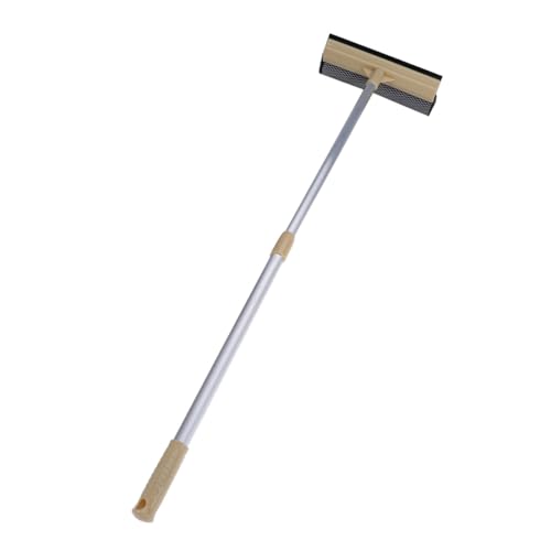 HONMEET Teleskopischer Fensterwischer mit Mikrofaser schrubber Verlängerbar Streifenfrei Wasserabsorbierend für Hohe Fensterreinigung im Innenbereich Gelb Aluminiumgriff von HONMEET