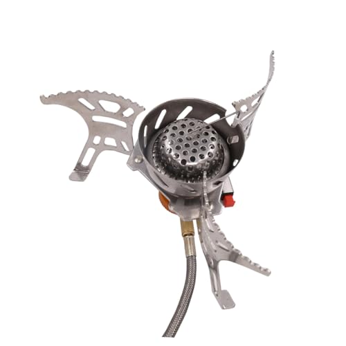 HONMEET Windfester Camping Gasbrenner mit Stabilem Halter Energieeffizienter Outdoor Kocher und Installieren für Picknick und Rucksacktouren von HONMEET