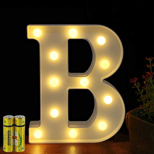 HONPHIER® Buchstaben Lichter Alphabet Lampe LED Brief Beleuchtung Buchstabe Licht Beleuchtete Buchstaben Nachtlichter Dekoration für Geburtstag Party Hochzeit Kinderzimmer (B) von HONPHIER