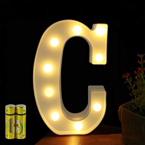 HONPHIER® Buchstaben Lichter Alphabet Lampe LED Brief Beleuchtung Buchstabe Licht Beleuchtete Buchstaben Nachtlichter Dekoration für Geburtstag Party Hochzeit Kinderzimmer (C) von HONPHIER