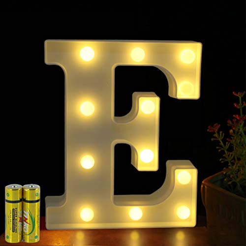 HONPHIER® Buchstaben Lichter Alphabet Lampe LED Brief Beleuchtung Buchstabe Licht Beleuchtete Buchstaben Nachtlichter Dekoration für Geburtstag Party Hochzeit Kinderzimmer (E) von HONPHIER