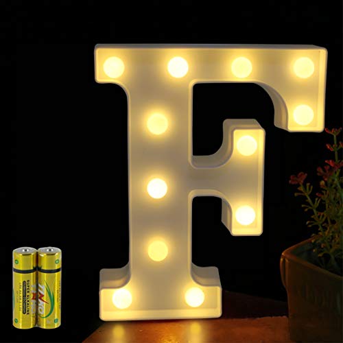 HONPHIER® Buchstaben Lichter Alphabet Lampe LED Brief Beleuchtung Buchstabe Licht Beleuchtete Buchstaben Nachtlichter Dekoration für Geburtstag Party Hochzeit Kinderzimmer (F) von HONPHIER