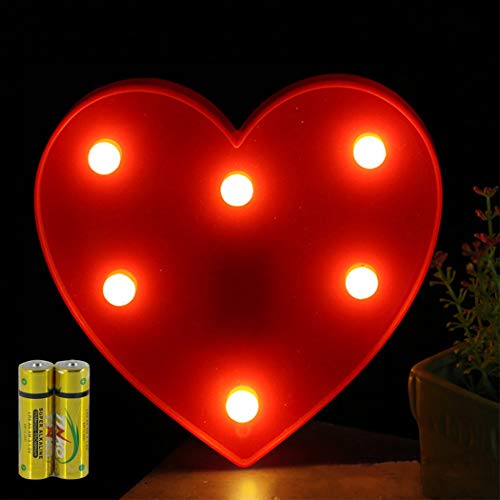 HONPHIER® Buchstaben Lichter Alphabet Lampe LED Brief Beleuchtung Buchstabe Licht Beleuchtete Buchstaben Nachtlichter Dekoration für Geburtstag Party Hochzeit Kinderzimmer (Heart) von HONPHIER