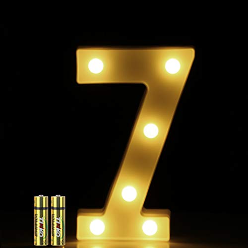 HONPHIER® LED Nummer Licht 3D Nummer Lampe Buchstaben Lichter Alphabet Lampe LED Brief Beleuchtung Buchstabe Licht Beleuchtete Buchstaben Nachtlichter Dekoration für Geburtstag Party (7) von HONPHIER