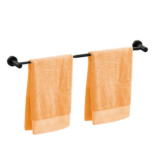 HONPHIER Einziehbar Handtuchstange Verstellbare Handtuchhalter 43-72 cm Edelstahl Bad Handtuchhalter Handtuchstangen Wandmontage mit Schrauben, Schwarz (Einzelschiene) von HONPHIER