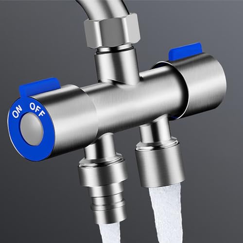 HONPHIER Umstellventil Eckregulierventil mit 2 Griff 2 Wege Messing Verteiler Schlauchverteiler 1/2 zoll Wasserverteiler für Handbrause WC Ausgußbecken Waschmaschine Gardena (Female) von HONPHIER