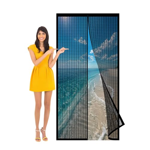 Fliegengitter Magnet Tür 121 x 283 cm Stärkere Magneten Fliegengitter Tür für Balkontür Terrassentür, Schwarz Fliegengitter Magnet Tür 121 x 283 cm Stärkere Magneten Fliegengitter Tür für Balkontür Terrassentür, Schwarz von HONQGAO