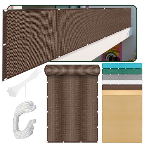 Sonnensegel Atmungsaktiv 529 x 560 cm Rechteckig Atmungsaktiv 98% UV Schutz Beschattungsnetz mit Ösen Sichtschutz Reißfest Wetterfest Ohne Bohren für Garten Terrasse, braun Sonnensegel Atmungsaktiv 529 x 560 cm Rechteckig Atmungsaktiv 98% UV Schutz Beschattungsnetz mit Ösen Sichtschutz Reißfest Wetterfest Ohne Bohren für Garten Terrasse, braun von HONQGAO