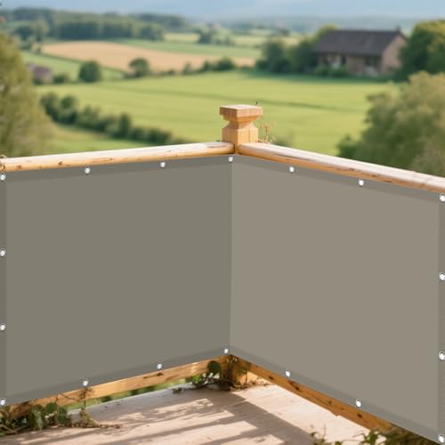 Sonnensegel Rechteckig 155 x 180 cm Rechteckig Wasserdicht Sonnenschutz Windschutz Balkon Sichtschutz Vielen Größen mit Spannseilen für Garten Terrasse Outdoor Camping, Khaki von HONQGAO
