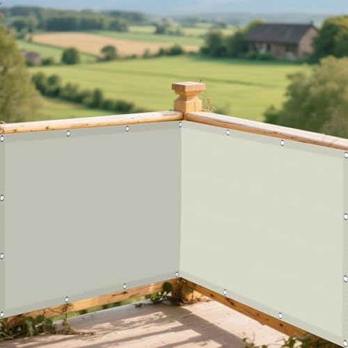 Sonnensegel Rechteckig 285 x 420 cm Rechteckig Wasserdicht Sonnenschutz Windschutz Balkon Sichtschutz Vielen Größen mit Spannseilen für Garten Terrasse Outdoor Camping, Beige von HONQGAO