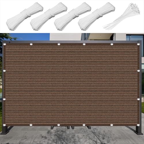 Sonnensegel Rechteckig Atmungsaktiv 472 x 497 cm Rechteckig Atmungsaktiv 98% UV Schutz Sonnenschutz Schattensegel Vielen Größen mit Spannseilen für Garten Camping, braun von HONQGAO