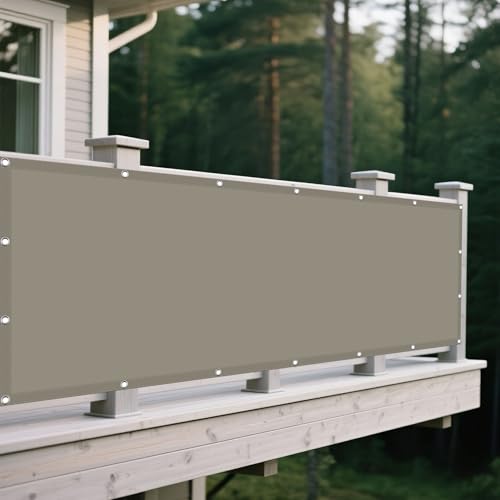 Sonnensegel Wasserdicht 130 x 360 cm Rechteckig Wasserdicht 98% UV Schutz Gewächshaus- Segeltuch Vielen Größen mit Spannseilen für Balkon Garten, Khaki Sonnensegel Wasserdicht 130 x 360 cm Rechteckig Wasserdicht 98% UV Schutz Gewächshaus- Segeltuch Vielen Größen mit Spannseilen für Balkon Garten, Khaki von HONQGAO