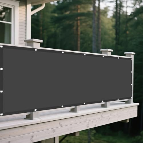 Sonnensegel Wasserdicht 70 x 100 cm Rechteckig Wasserdicht 98% UV Schutz Gewächshaus- Segeltuch Vielen Größen mit Spannseilen für Balkon Garten, Dunkelgrau von HONQGAO