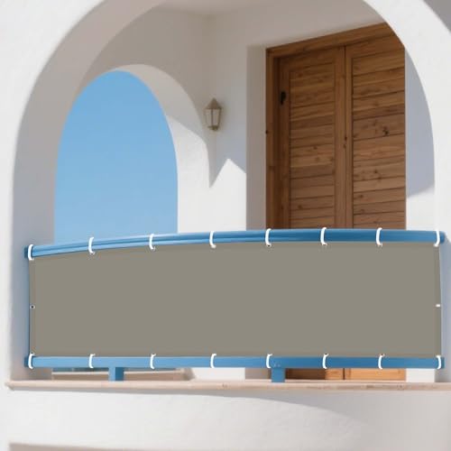 Sonnensegel Wasserdicht Rechteckig 140 x 230 cm Rechteckig Wasserdicht 98% UV Schutz Sichtschutz Winddicht inkl Befestigungsseile für Balkon Garten Terrasse, Khaki von HONQGAO
