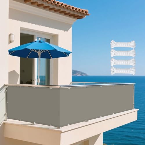 Sonnensegel Wasserfest 180 x 600 cm Rechteckig Wasserdicht Sonnenschutz Windschutz Segeltuch Markisensegel Segeltuch mit Ösen 4 × 1.5 M Seile für Terrasse Garten, Khaki von HONQGAO