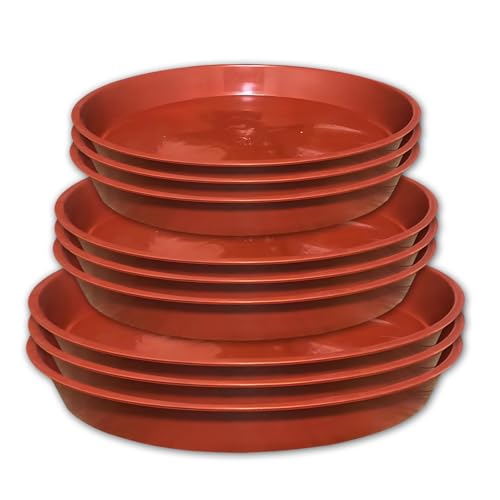 HONQX Blumentopf Untersetzer Rund 9 Stück Topfuntersetzer Pflanzen Blumen Untersetzer Blumentopf Blumentopfuntersetzer 21cm 18cm 14cm von HONQX