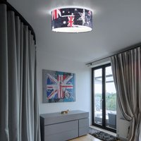 Honsel Leuchten - Deckenlampe mit Flagge Union Jack Britische Flagge Deckenleuchte weiß rot blau, 2x E27, Durchmesser x Höhe 45 x 20 cm Honsel Leuchten - Deckenlampe mit Flagge Union Jack Britische Flagge Deckenleuchte weiß rot blau, 2x E27, Durchmesser x Höhe 45 x 20 cm von HONSEL LEUCHTEN