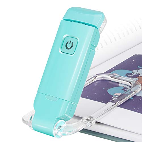 HONWELL LED Clip Leselampe Buch Klemm, Leselampen für Bücher im Bett, weiches Augenpflegelicht, USB wiederaufladbar Nachtlicht, 2 Helligkeit einstellbar für Augenschutz, Kinder, Blau von HONWELL