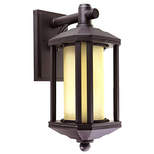 Außenwandleuchte Vintage Braun Wandleuchte Industrie Retro E27 Wasserdichter IP54 Im Freien Wandlampe Balkon Terrassen Aisle Garten Haus Eingangs Innenhöfe Hof Pavillon Beleuchtung 23 * 15.5 * 39Cm von HONY-LIGHT