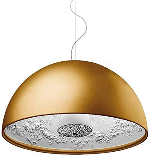 Modern E27 Pendelleuchte,Lampe Resin Shade mit Sky-Garden Sculpture Pattern Creative Design Kronleuchter Retro Höhenverstellbar Pendellampe Esszimmer Esstisch Hängeleuchte,Φ60cm, Gold von HONY-LIGHT