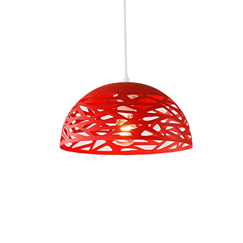 Vintage Rot Pendelleuchte Metall Runde Höhenverstellbar Hängelampe Retro E27 Industrie Hängeleuchte Für Esstisch Esszimmer Büro Cafe Bar Wohnzimmer Deckenleuchte Ø30cm… von HONY-LIGHT