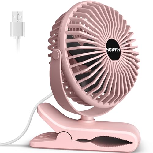 HONYIN Mini Ventilador USB con Clip, 720 Grados de Rotación Ventilador de Sobremesa Pequeño Silencioso, Pinza Ventiladores de Mesa para Hogar, Cama, Oficina y Escritorio von HONYIN