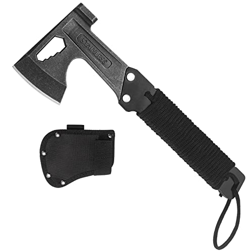HONZIN Multitool Axt Hammer 3 in 1 Edelstahl Multi Tool mit Sechskantschlüssel, Haushalt/Notfall/Outdoor Camping Tools, Axt Holster mit Gürtelschlaufe von HONZIN