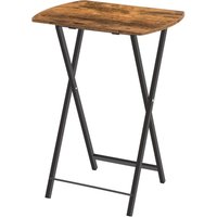 Beistelltisch Klappbar, Kleiner Sofatisch, Tablett Tisch, Kaffeetisch TV Tray im Industriestil, Serviertisch Snack Tisch für kleinen Raum, einfach von HOOBRO
