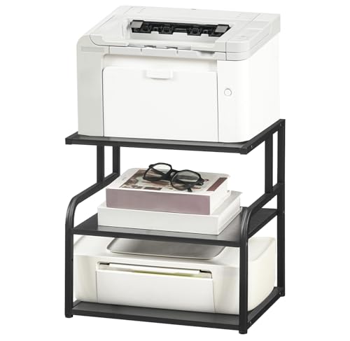 HOOBRO 3-stufiger Druckerständer, Druckertisch, Drucker Stand unter dem Schreibtisch, Schreibtischregal, mit verstellbarem Regal, für Büro, Küche, Wohnzimmer, Schwarz EBB06PS01 HOOBRO 3-stufiger Druckerständer, Druckertisch, Drucker Stand unter dem Schreibtisch, Schreibtischregal, mit verstellbarem Regal, für Büro, Küche, Wohnzimmer, Schwarz EBB06PS01 von HOOBRO