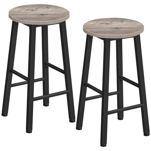 HOOBRO Barhocker 2er-Set, Barstühle, Küchenstühle, geeignet für Esszimmer, Küche, Bartheke, robust und stabil, Industrial Style, Greige-Schwarz EBG07BY01G1N2 von HOOBRO