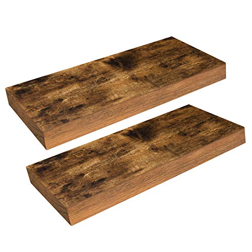 HOOBRO Wandregal, Schweberegal 2er-Set, stabile Wandboards, 40 x 20 x 3,8 cm Hängeregale, mit unsichtbaren Halterungen, für Schlafzimmer, Küche, Büro, Badezimmer, Wohnzimmer EBF40BJ01 von HOOBRO