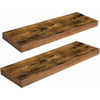 Wandregal 2er-Set, Wandboard, Schweberegal, 60 x 20 x 3,8 cm, Hängeregale, Büroregal mit unsichtbaren Halterungen, für Bad, Schlafzimmer, Küche, von HOOBRO