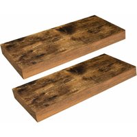 Wandregal, Schweberegal 2er-Set , stabile Wandboards, 40 x 20 x 3,8 cm Hängeregale, mit unsichtbaren Halterungen, für Schlafzimmer, Küche, Büro, von HOOBRO