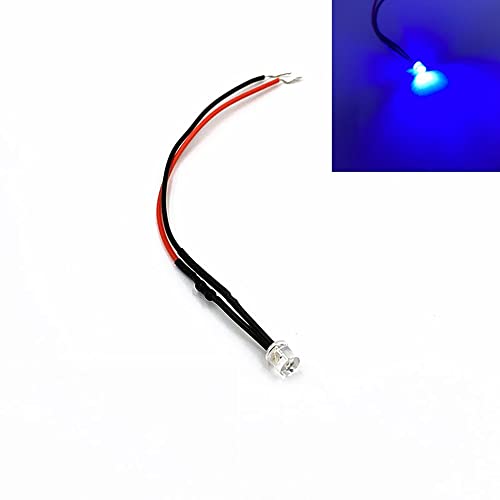 HOOCI 10 Stück 5 mm vorverdrahtete flache Oberseite Weitwinkel Ultra helle Eitting Dioden Leuchten 3 V 5 V 6 V 9 V 12 V 24 V 36 V 48 V 110 V 220 V (Farbe: Blau, Größe: 12 V) von HOOCI