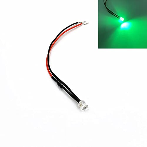 HOOCI 10 Stück 5 mm vorverdrahtete flache Oberseite Weitwinkel Ultra helle Eitting Dioden Leuchten 3 V 5 V 6 V 9 V 12 V 24 V 36 V 48 V 110 V 220 V (Farbe: grün, Größe: 12 V) von HOOCI