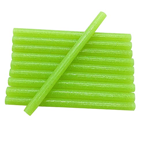 HOOCI 10 Stück farbige 7 mm grüne Glitzer Heißklebepistole Klebestifte Handyhüllen Reparatur Zubehör Kleber 7 mm Stick von HOOCI