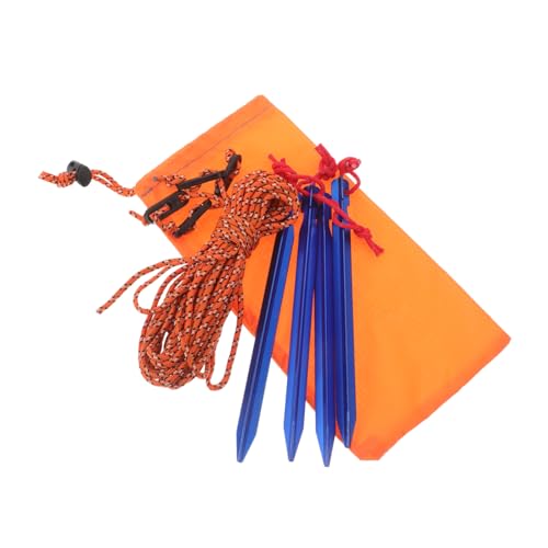 HOODANCOS 1 Satz Aluminium Zeltheringe Set Robuste Zeltpflöcke mit Abspannseilen für Camping Wandern und Outdoor Leicht und Tragbar für Backpacking und Vielseitige Anwendungen von HOODANCOS
