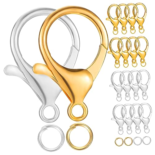 HOODANCOS 1 Satz Schmuckverschluss Goldene Silberne mit Offenen Biegeringen für DIY Schmuckherstellung Robuste Vielseitige und Stilvolle Verschlüsse für und Armbänder von HOODANCOS