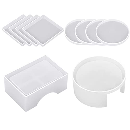 HOODANCOS 1 Satz Untersetzer Silikonform Untersetzerhalter, Der Form Herstellt Led Untersetzer Im Freien Herstellung Werkzeug Untersetzer Halter Diy Form Diy-material Weiß Kieselgel von HOODANCOS