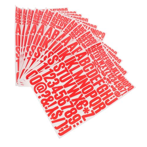 HOODANCOS 10 Blatt Buchstabenaufkleber Alphabet -Aufkleber Scrapbooking Briefaufkleber Farbe Beschriftung Schüttgut funkeln Aufkleber selbstklebend Selbstklebstoffpapier Vinyl-Aufkleber rot von HOODANCOS