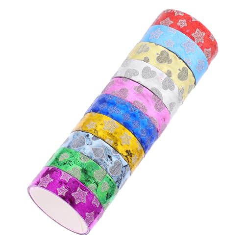 HOODANCOS 10 Rollen Washi Tape Goldfolie Dekoratives Klebeband Glitzer Washitape DIY Klebebänder für DIY Handwerk Planer Scrapbooking Verpackung HOODANCOS 10 Rollen Washi Tape Goldfolie Dekoratives Klebeband Glitzer Washitape DIY Klebebänder für DIY Handwerk Planer Scrapbooking Verpackung von HOODANCOS