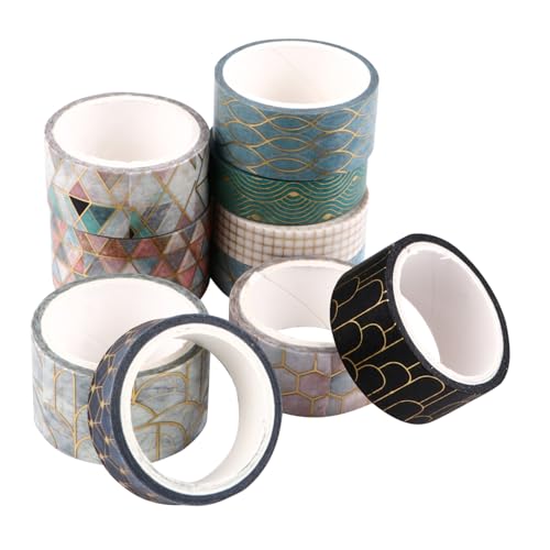 HOODANCOS 10 Rollen Washi Tape Masking Tape Dekoratives Klebeband Geometrisches Design DIY Bastelbedarf für Tagebuch Scrapbooking Geschenkverpackung HOODANCOS 10 Rollen Washi Tape Masking Tape Dekoratives Klebeband Geometrisches Design DIY Bastelbedarf für Tagebuch Scrapbooking Geschenkverpackung von HOODANCOS