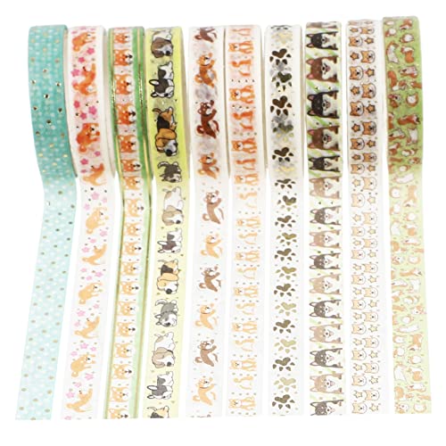 HOODANCOS 10 Rollen Washi Tape Set mit Goldfolie für Scrapbooking und Handlettering Dekorative Klebebänder mit Hundemotiv Vielseitig Einsetzbar für Journaling und DIY Projekte HOODANCOS 10 Rollen Washi Tape Set mit Goldfolie für Scrapbooking und Handlettering Dekorative Klebebänder mit Hundemotiv Vielseitig Einsetzbar für Journaling und DIY Projekte von HOODANCOS