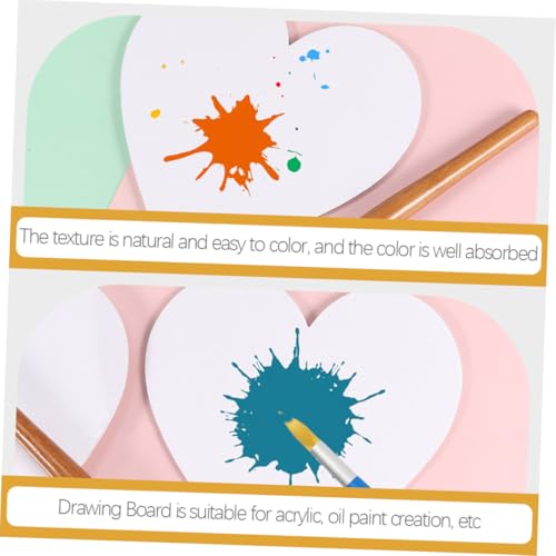 HOODANCOS 10 Stk Teiliges Baumwoll Ölmalplatte Herzform Glatte Oberfläche Bruchsicher Langlebig für Künstler und Studenten Leere Maltafeln für Acryl Ölfarben von HOODANCOS