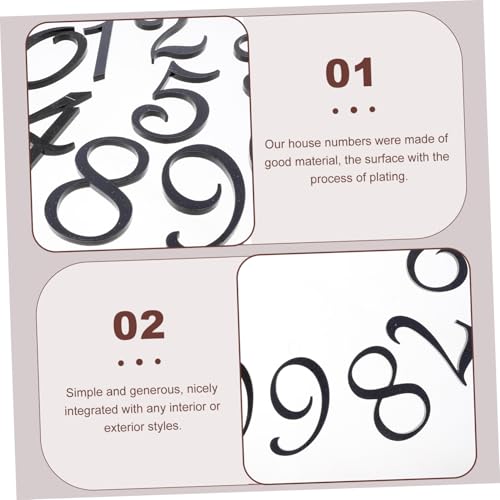 HOODANCOS 10 Stück Teiliges Selbstklebendes Acryl Zahlen Langlebig Wetterfest für Tür Briefkasten Garage Büro Garten Außenbereich von HOODANCOS