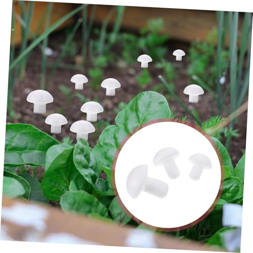 HOODANCOS 100 Stück Miniatur Schaumstoffpilze Weiß Künstliche Pilzfiguren für Blumentopf Dekoration Bonsai Garten Mini Pilzdekor Bastelset für Haus Party und Pflanzendeko von HOODANCOS